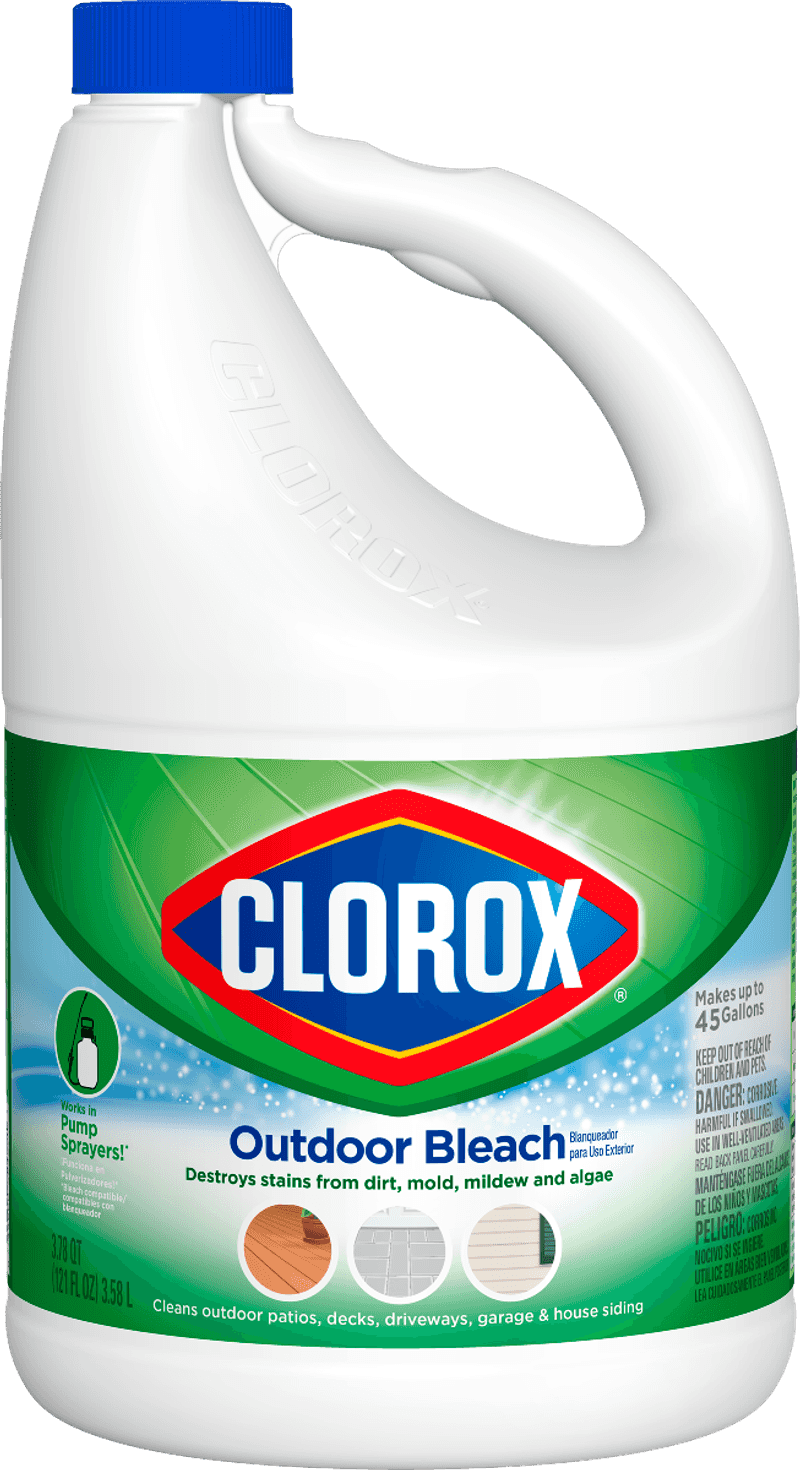 Bleach may help on suitable pavement and hard surfaces