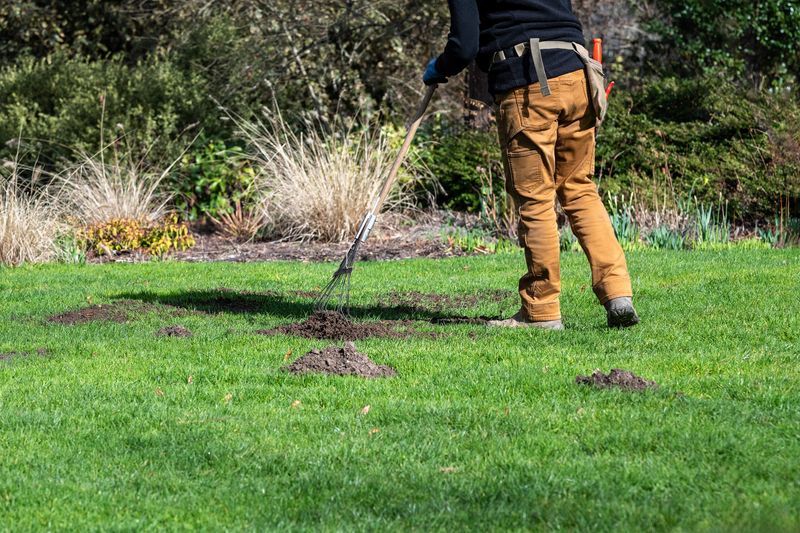 Build shallow dips with thin, soil-matched topdressing Build shallow dips with thin, soil-matched topdressing