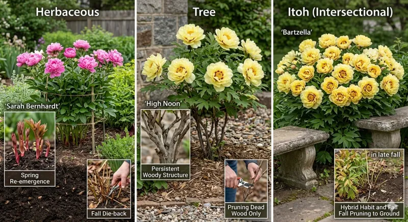 Check the peony type before pruning