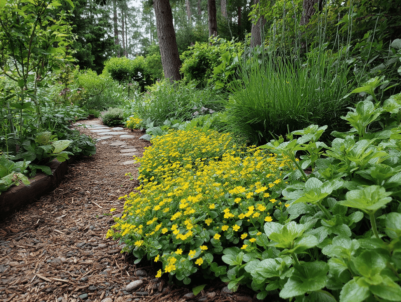 Choose an alternative to ajuga for a specific border problem