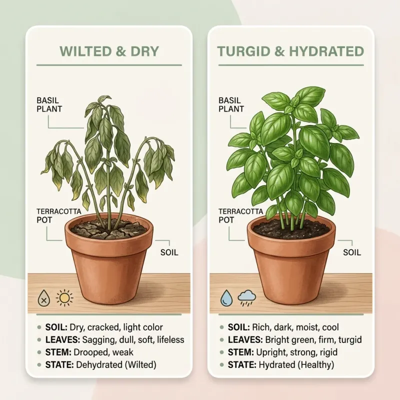 Compare Timing, Leaf Texture, Recovery, and Root-Zone Moisture