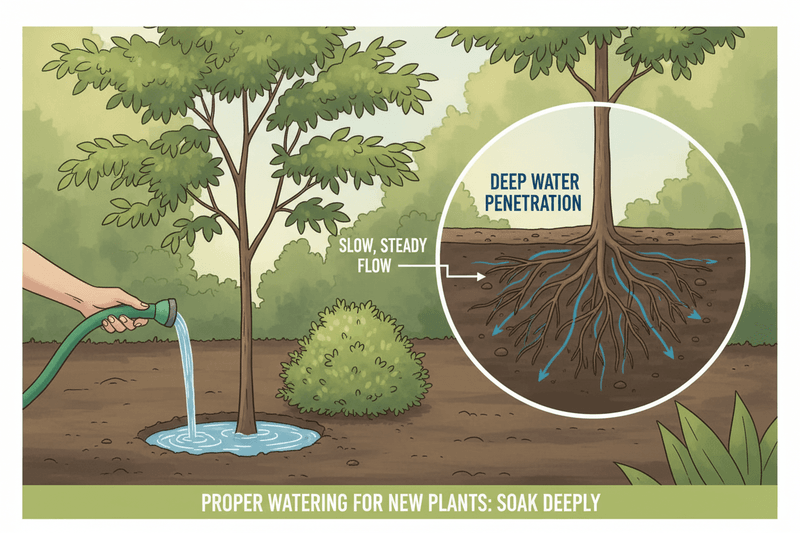 Deep watering works better than fixed daily doses