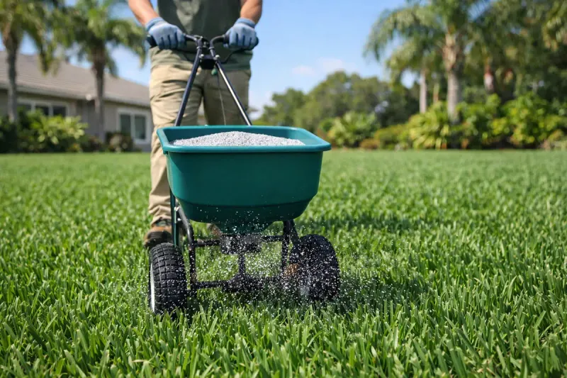Feed only when North Florida timing and lawn condition agree