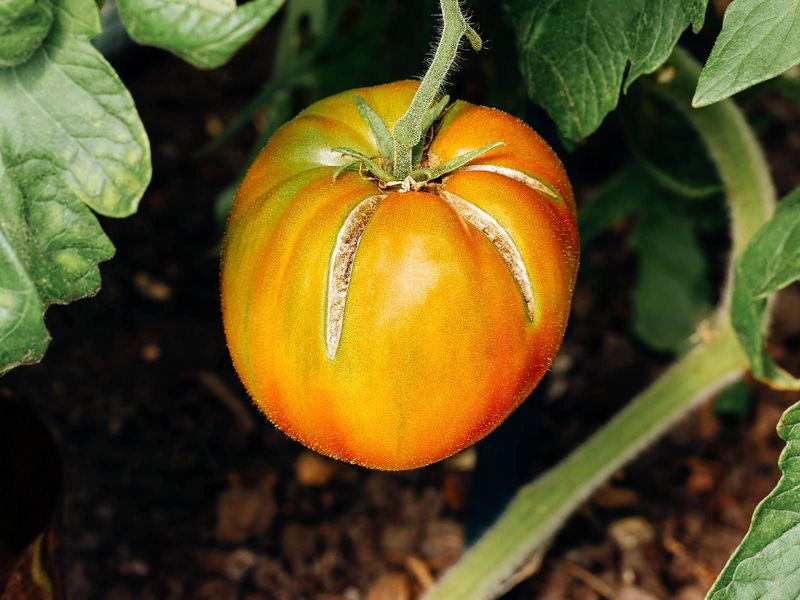 Heat is a contributor, but water swings usually split the fruit