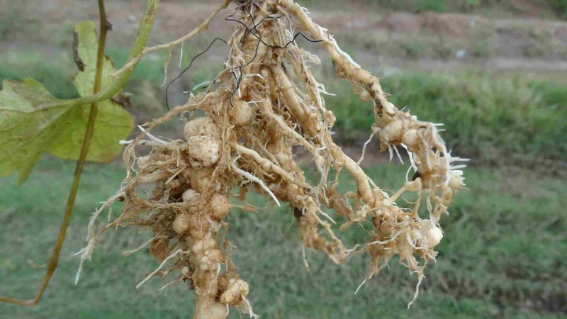 Inspect Southern cucumber roots for nematode damage