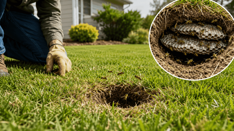 Inspect possible nest entrances without provoking an attack