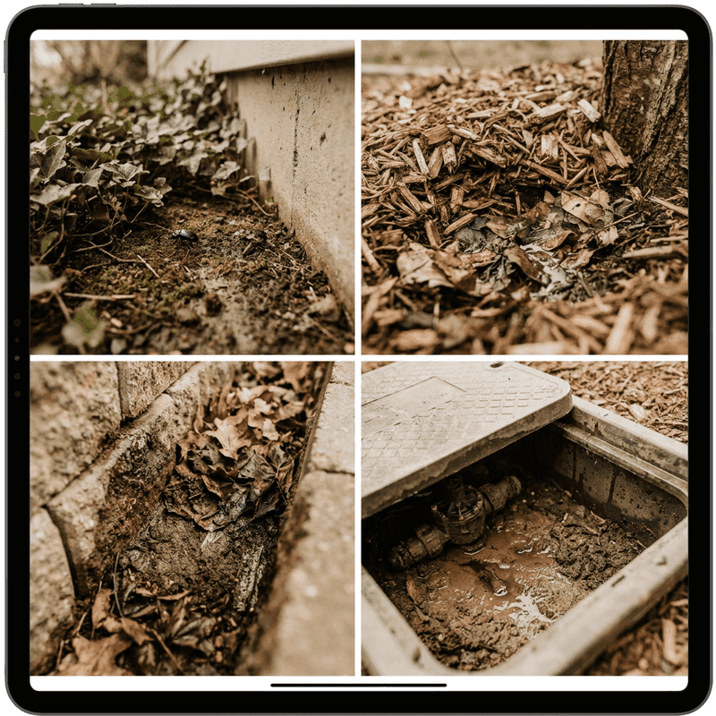 Keep the boundary dry, open, and free of leaf litter