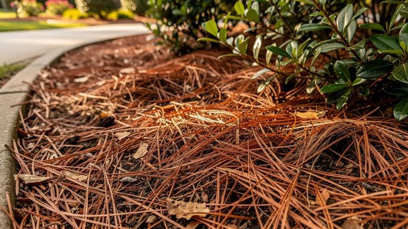 Pine straw settles, so its first appearance can mislead you