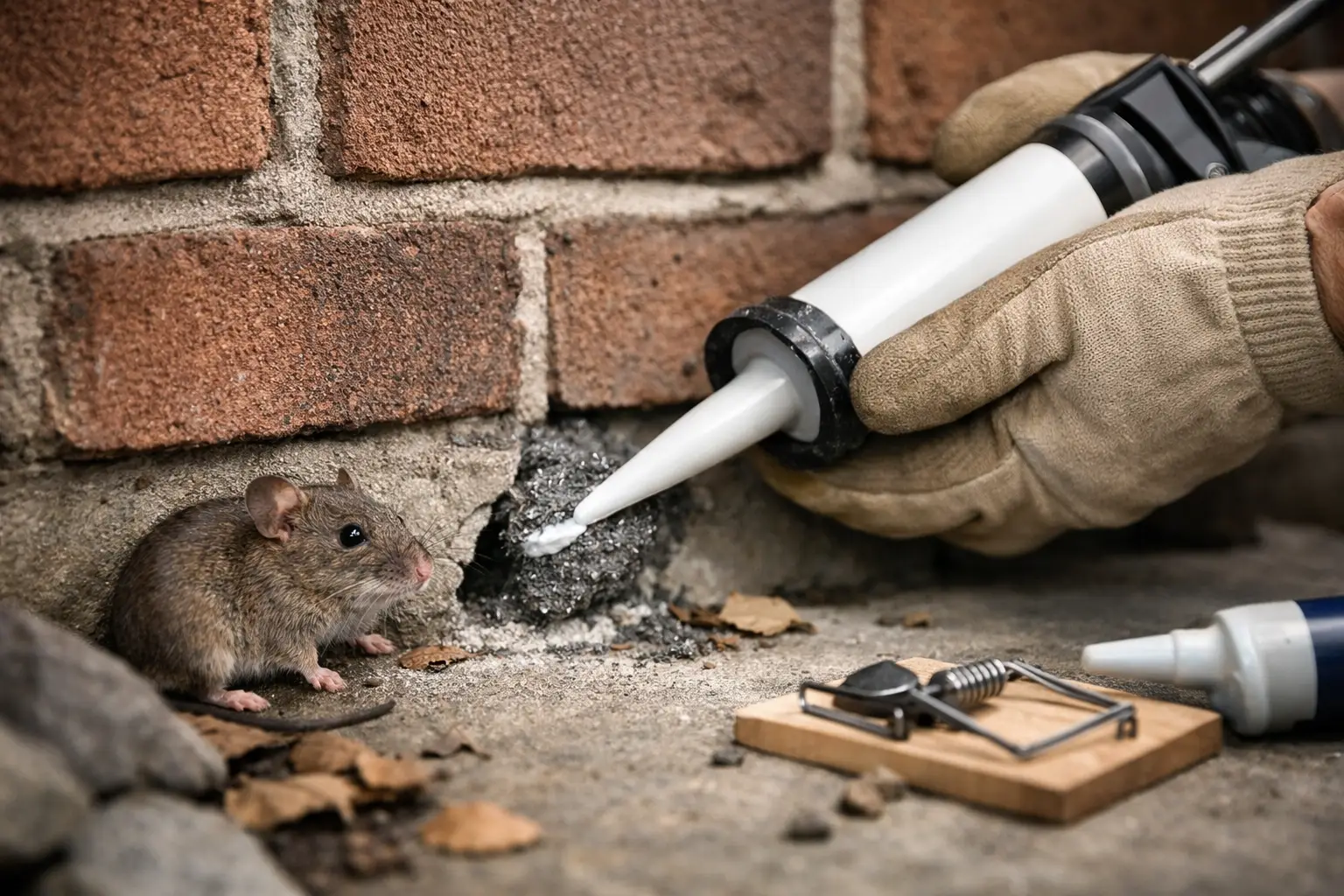 Seal rodent entry points when activity is confirmed
