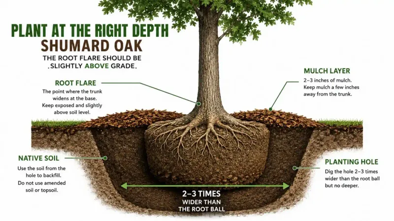 Set the Root Flare High and Mulch Correctly Set the Root Flare High and Mulch Correctly