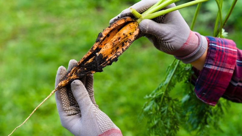 The damage may have started before you pulled the carrot