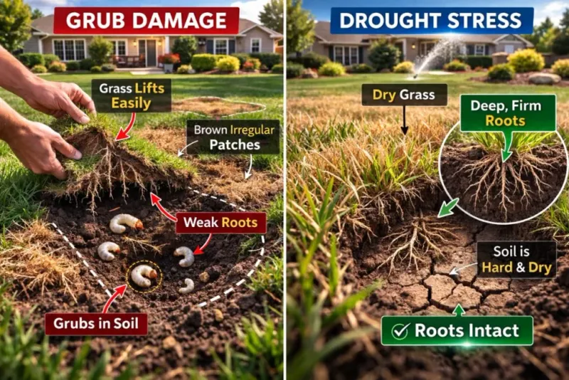 The lawn tells you whether the roots are suffering