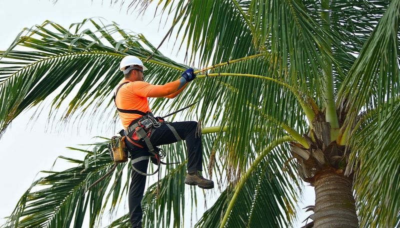 Trying to Prune Tall Palms Without a Professional