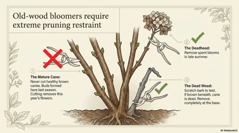 Use the plant’s bloom habit as your fall decision rule