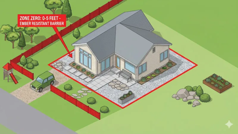 Zone 0 prioritizes the first five feet around a structure