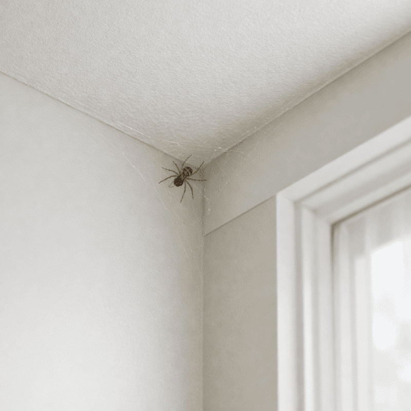 A bite can happen when a spider is trapped against skin