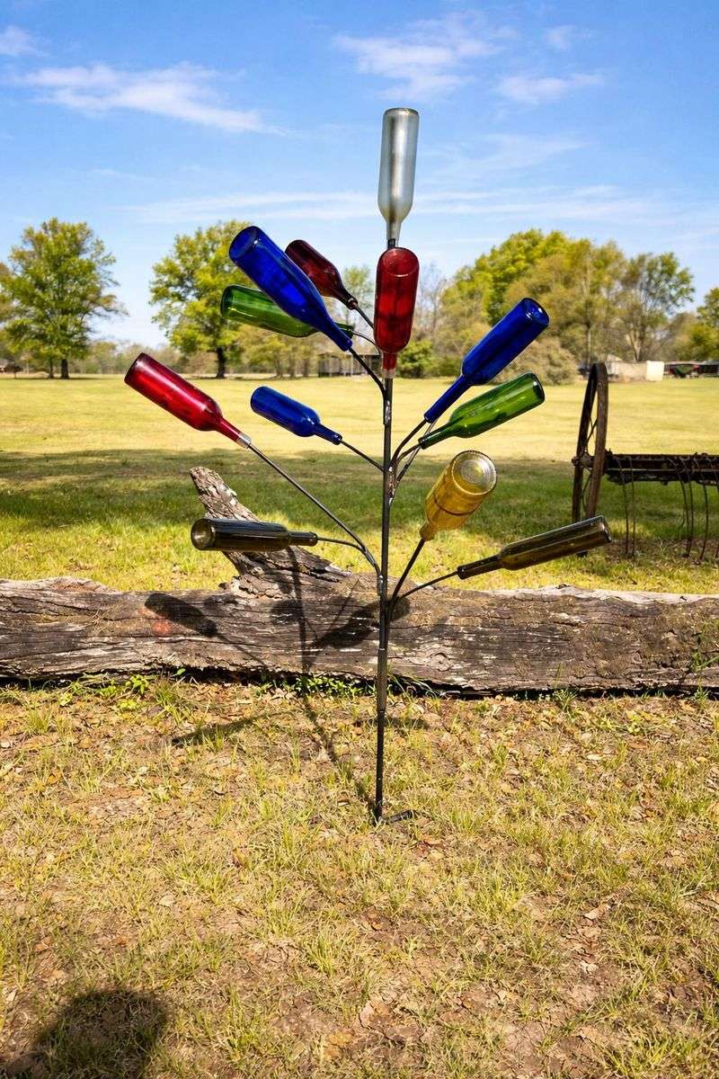 A freestanding frame avoids putting hardware into a living tree A freestanding frame avoids putting hardware into a living tree