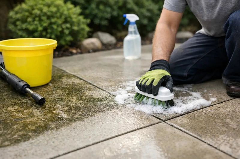 Apply the pavement treatment and clean up
