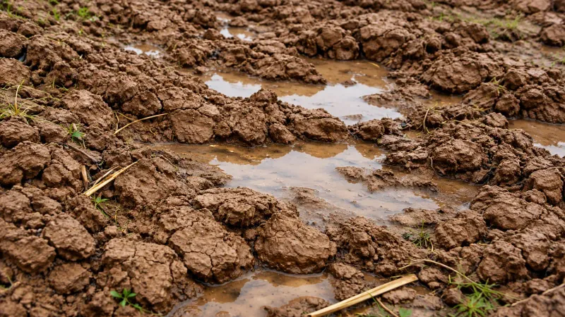 Compacted, wet clay can limit the air roots need