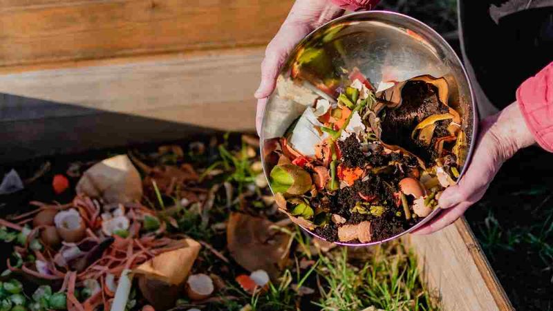 Compost grounds with browns and keep their share modest