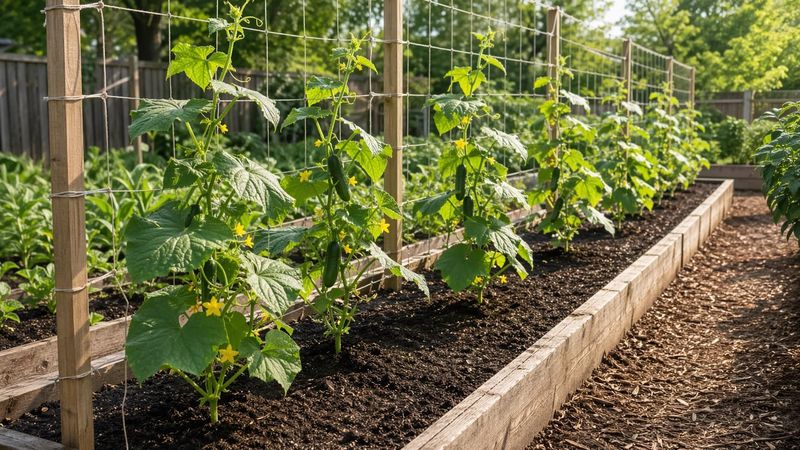 Cucumbers on a Trellis