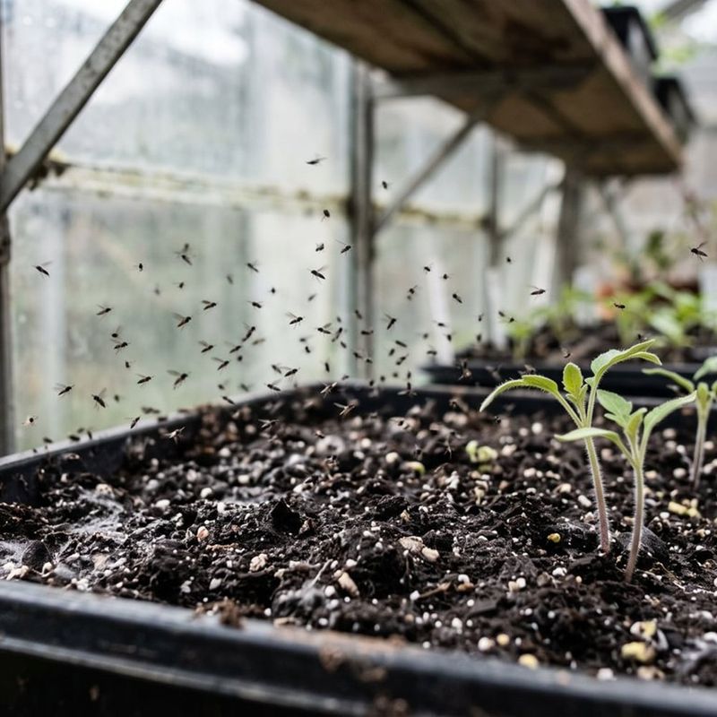 Damp, exposed mix—not reuse alone—creates gnat risk Damp, exposed mix—not reuse alone—creates gnat risk