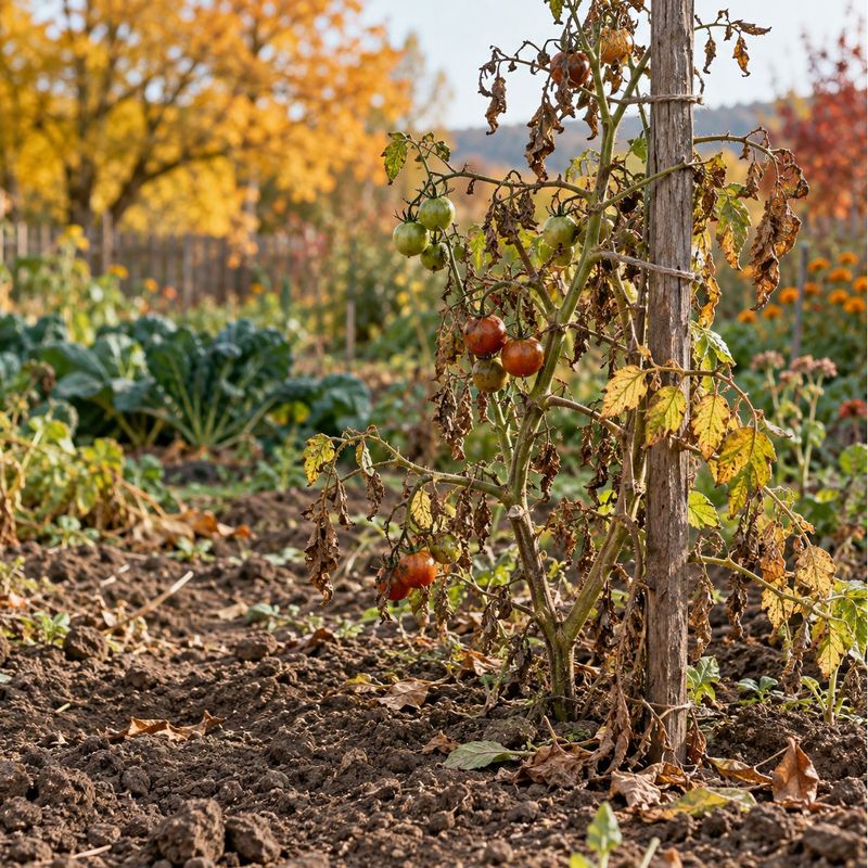 Early blight has more established places to overwinter than a tomato cage Early blight has more established places to overwinter than a tomato cage