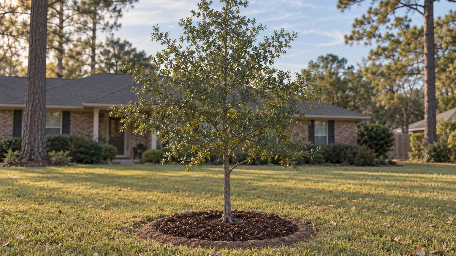 Fall planting begins establishment, not an instant shade payoff
