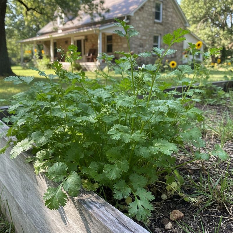 Harvest leaves or let the plant produce coriander Harvest leaves or let the plant produce coriander