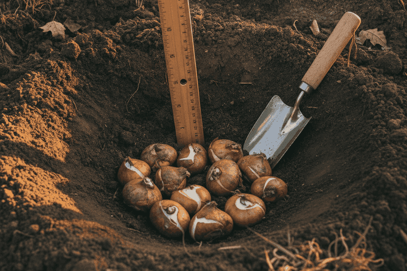 How deep should tulips and daffodils go?