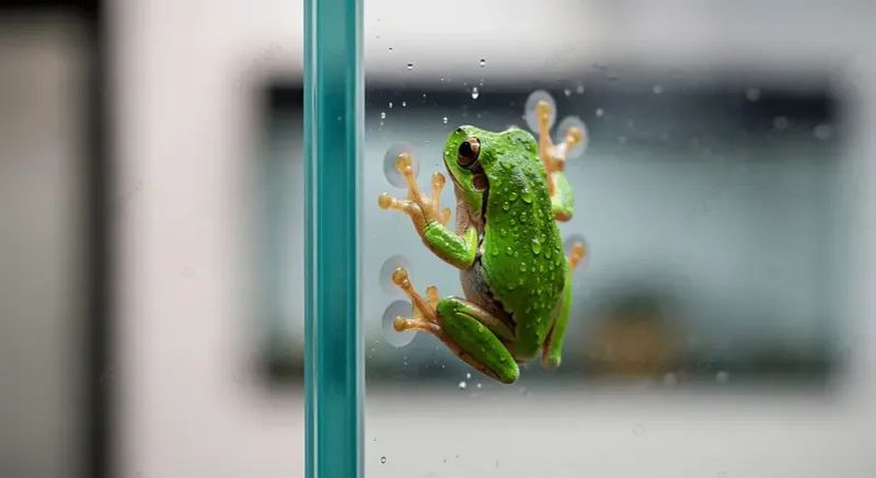 How treefrogs cling to glass