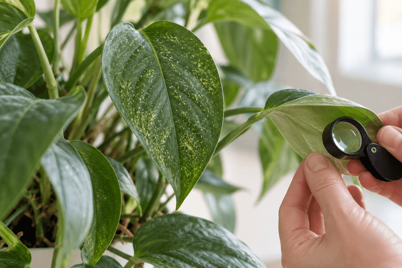 Inspect for pests before bringing plants indoors