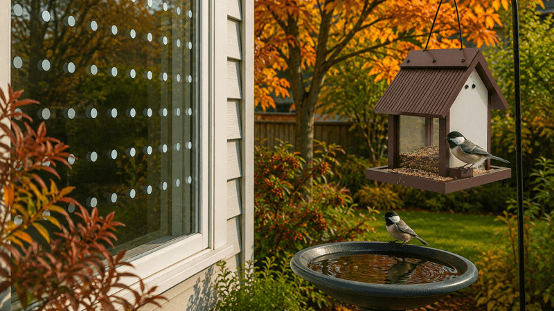 Keep feeders clean and make nearby glass visible