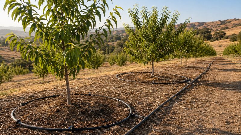Keep soil moisture steady instead of letting the tree dry out