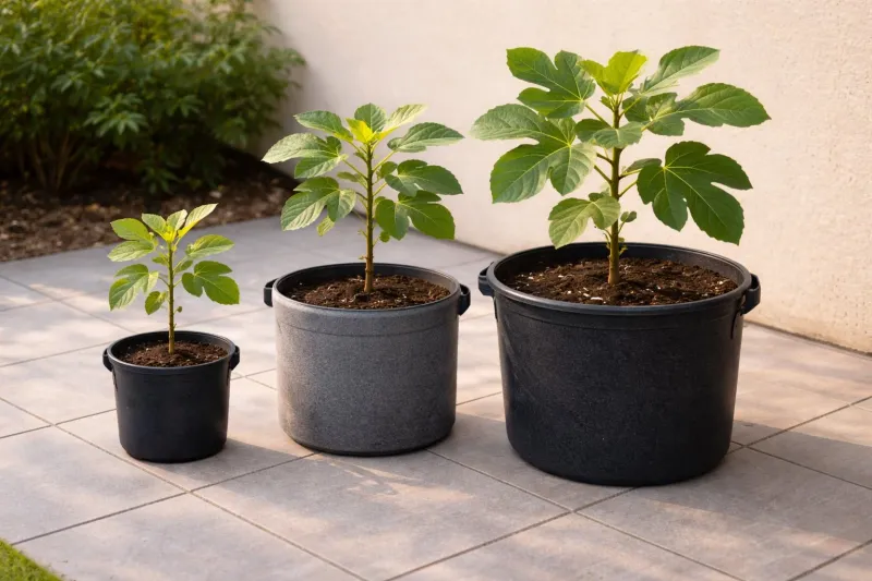 Keep up with the container as the fig grows