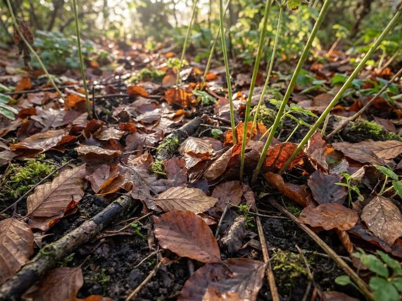 Leaf litter shelters wildlife through winter Leaf litter shelters wildlife through winter