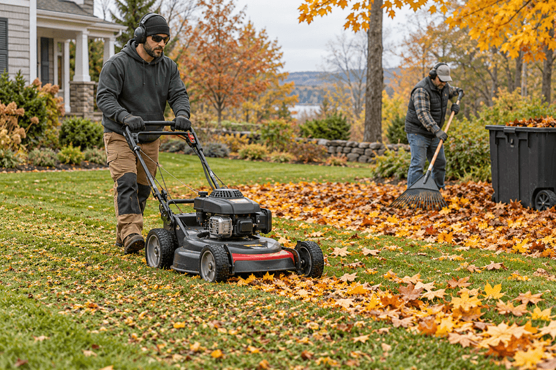 Make another pass or collect leaves that remain on top Make another pass or collect leaves that remain on top