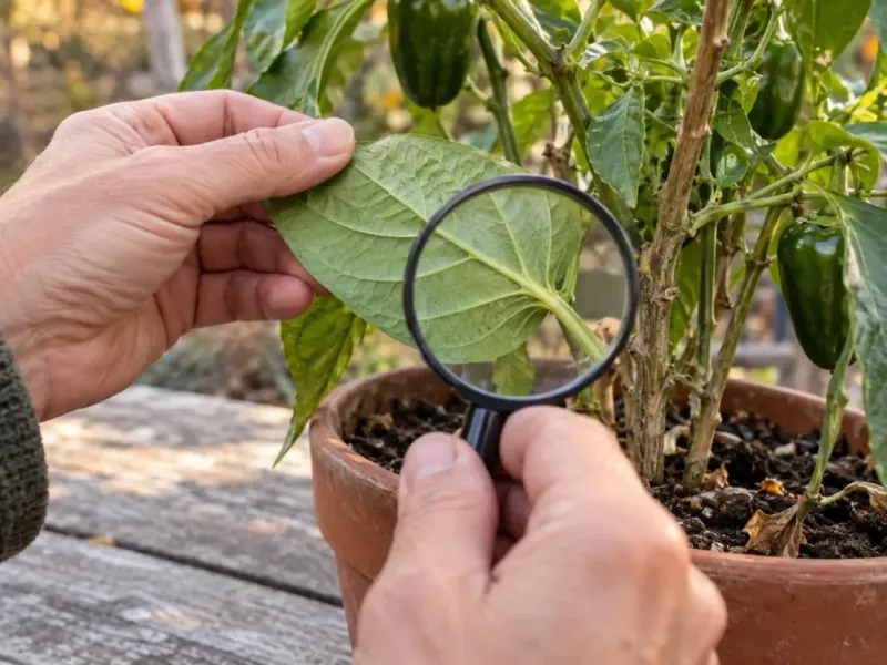 Make the leaf check part of moving plants indoors