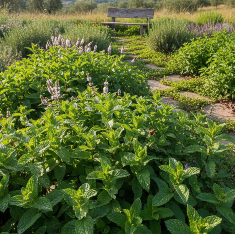 Mint Runners Under the Mulch