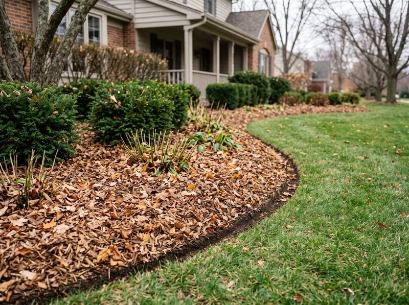 Move excess leaves from lawns and paths into suitable beds