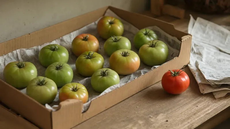 Paper and a ripe tomato may encourage ripening