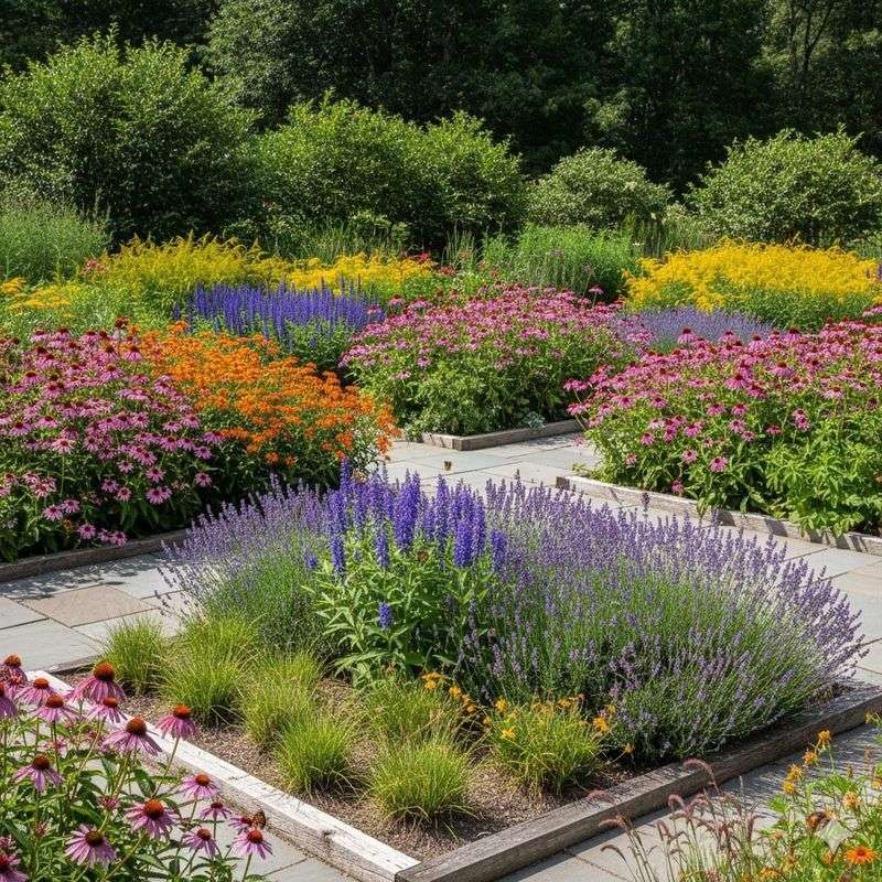 Plan a sunny bed with flowers that overlap Plan a sunny bed with flowers that overlap