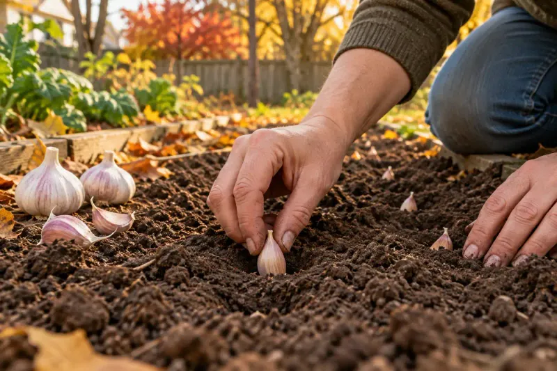 Plant cloves at locally recommended depth and spacing Plant cloves at locally recommended depth and spacing