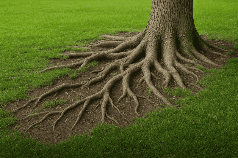 Plant with care around established tree roots Plant with care around established tree roots