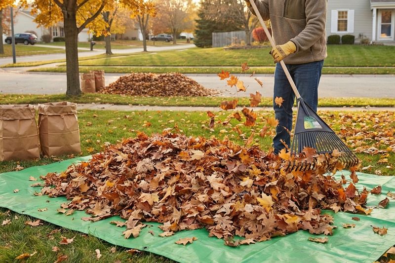 Rake or collect what the mower cannot handle