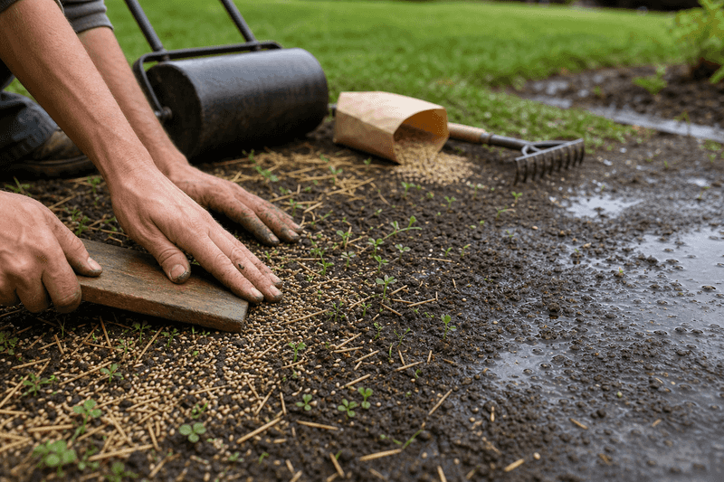 Seed needs contact with soil and steady moisture