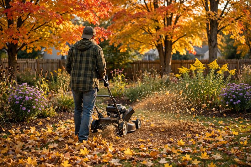 Shred the leaves and clear the path first
