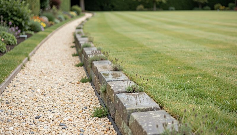 Some weeds spread beneath the paving