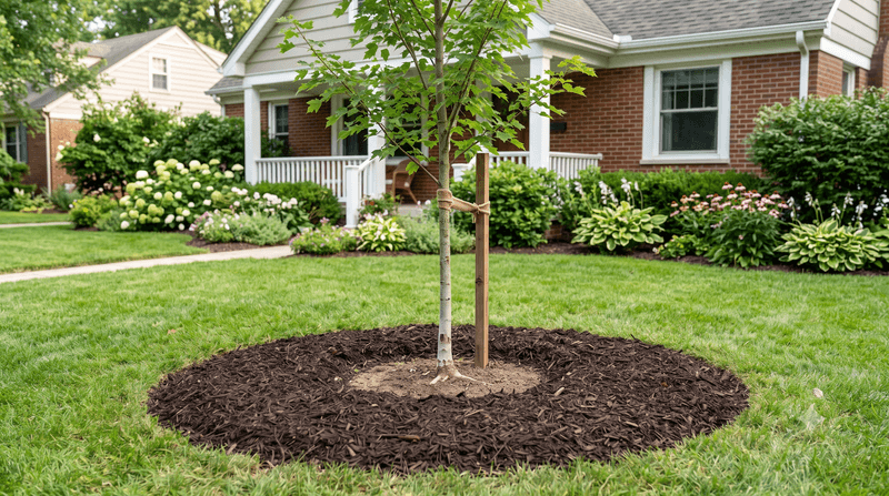 Spread Mulch to Protect Shallow Roots Spread Mulch to Protect Shallow Roots