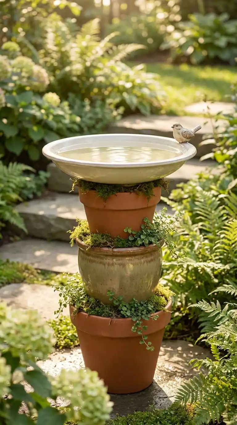 Terracotta Saucer on a Stacked Pot Base